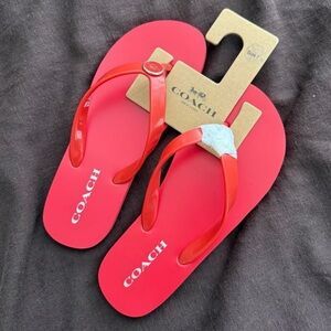 Coach Vibrant Red Sandals